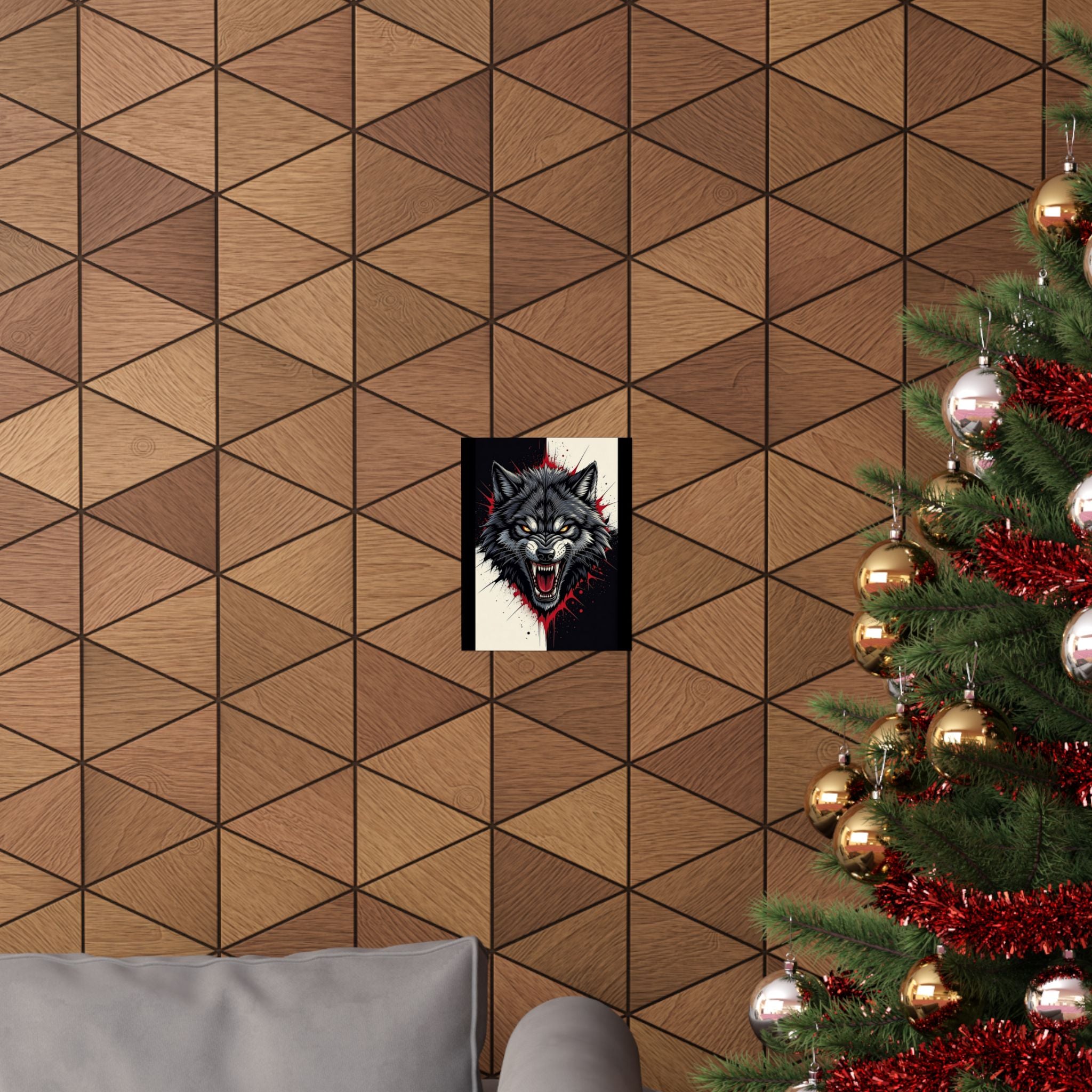 Wolf of NewYork Matte Poster — Fierce Wolf Head Wall Art for Bedroom, Game Room, or Man Cave