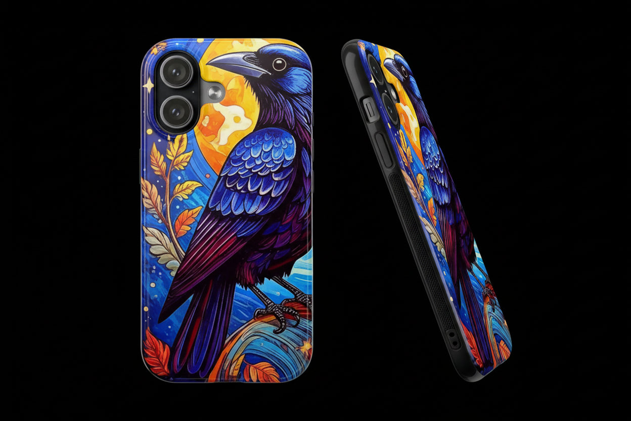 Purple Gothic Raven Phone Case — Moonlight Raven Design