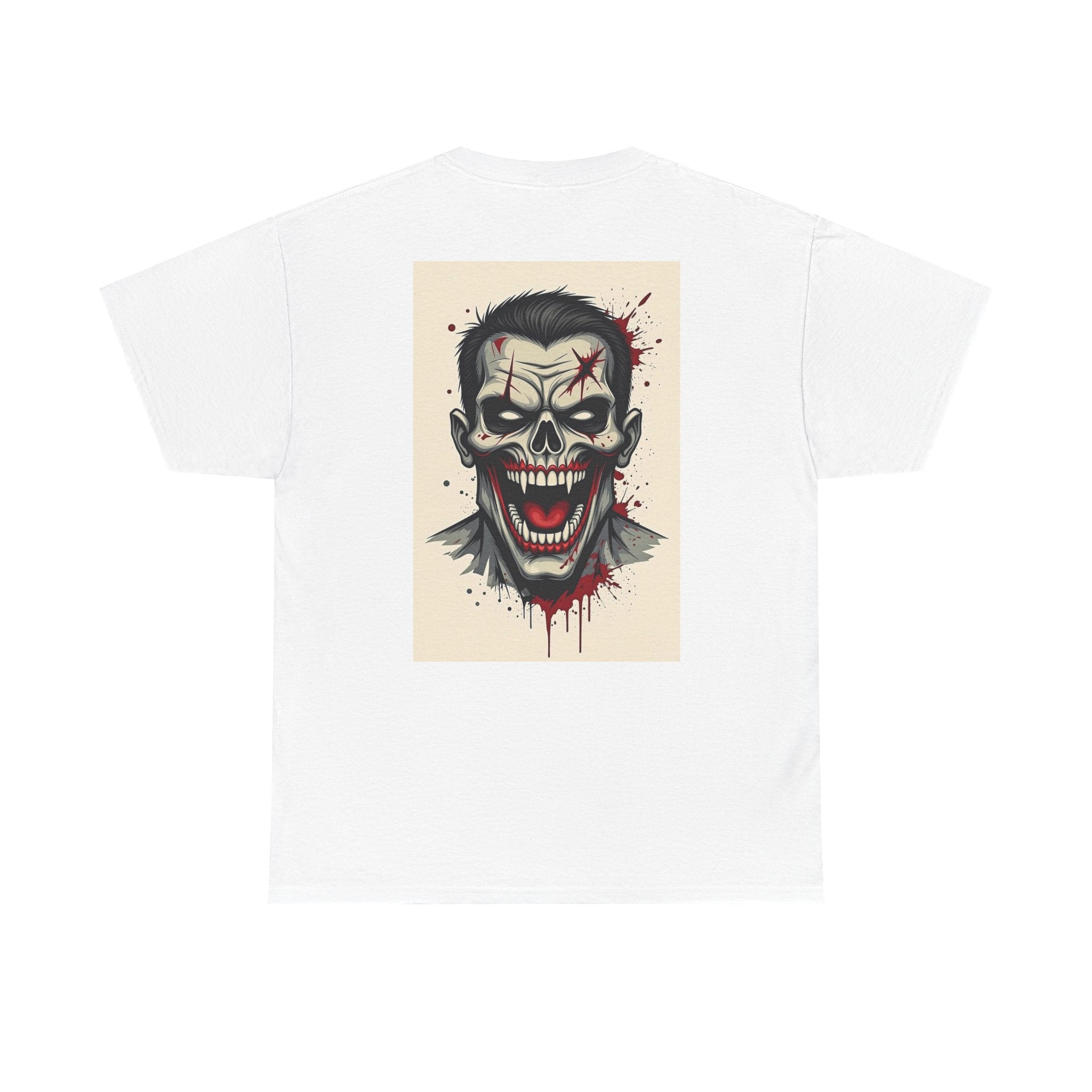 Gangland Vampire with Pixel Monster pocket logo T‑Shirt — Retro Gothic Vampire Streetwear Tee